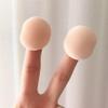 FRCOLOR Small Makeup Sponges 5pcs Mini Powder Puff Loose Powder Puff Cosmetics Sponges with Ribbon Natural Flocking Cute Round Puff for Liquid Foundation Powder Concealer view 3