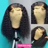 13x4 Lace Frontal Human Hair Short Bob Deep Wave HD Transparent Lace Curly Pre Plucked for Women Brazilian Remy Hair With Baby Hair Glueless Natural Hairline Bleached Knos 150% Density 16 Inch view 2