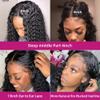 13x4 Lace Frontal Human Hair Short Bob Deep Wave HD Transparent Lace Curly Pre Plucked for Women Brazilian Remy Hair With Baby Hair Glueless Natural Hairline Bleached Knos 150% Density 16 Inch view 3