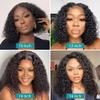 13x4 Lace Frontal Human Hair Short Bob Deep Wave HD Transparent Lace Curly Pre Plucked for Women Brazilian Remy Hair With Baby Hair Glueless Natural Hairline Bleached Knos 150% Density 16 Inch view 4