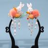minkissy 2pcs Fur Ball Rabbit Tassel Clip Bunny Hair Barrette Bunny Clips Rabbit Headpieces Easter Bunny Hairpins Kids Hair Clips Chinese Bunny Hairpin Child Hanfu Japan Plush view 3