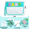 Buryeah 4 Pcs Chenille Letter Pouch Flat Nylon Clear Snack Bags Flat Multipurpose Zipper Makeup Bag for Travel Toiletry Bag Water-proof Cosmetic Pouch for Women(Simple Style) view 2