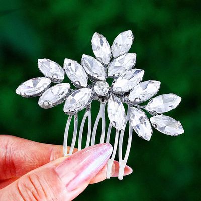 Foyte Wedding Hair Comb Crystal Bridal Headpieces Rhinestone Hair Pieces Bridesmaid Side Combs Hair Accessories for Women (silver)