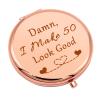 50th Birthday Gifts for Women 50 Years Old Birthday Gifts Ideas Rose Gold Compact Mirror for Mom Wife Aunt Turning 50 Gifts Women Folding Makeup Mirror for Friend Sister Women's 50th Birthday Gifts view 1