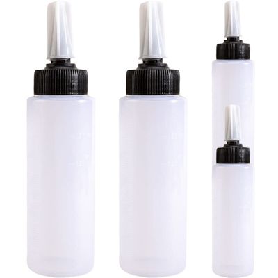 4 Pack 150ml Squeeze Applicator Bottles with Measurements, Plastic