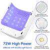 72W Professional UV Light for Nails | Rechargeable Cordless UV LED Nail Lamp with 4 Timers | Professional Nail Dryer with Large LCD Display view 3