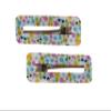 Pineapple Smiley Hair Clips (Silver, Pineapple Smiley Wide Rectangle Pair) view 1