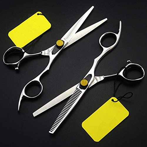 Hair Cutting Scissors, 6 Inch Professional Japan 9cr13 Shears Thinning Barber Cut Hair Scissors Makeup Hairdressing Scissors ( Color : Set )