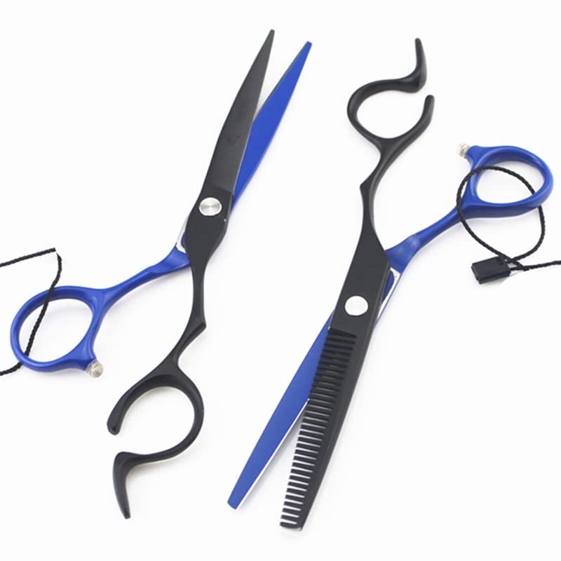 Hair Cutting Scissors, 6 Inch Professional Japan 440c Blue Hair Scissors Cutting Barber Hair Salon Scisors Thinning Shears Hairdressing Scissors Set