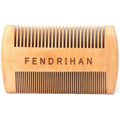 Fendrihan Double-Sided Wood Beard Comb (4.25" x 2.5") (Pearwood)