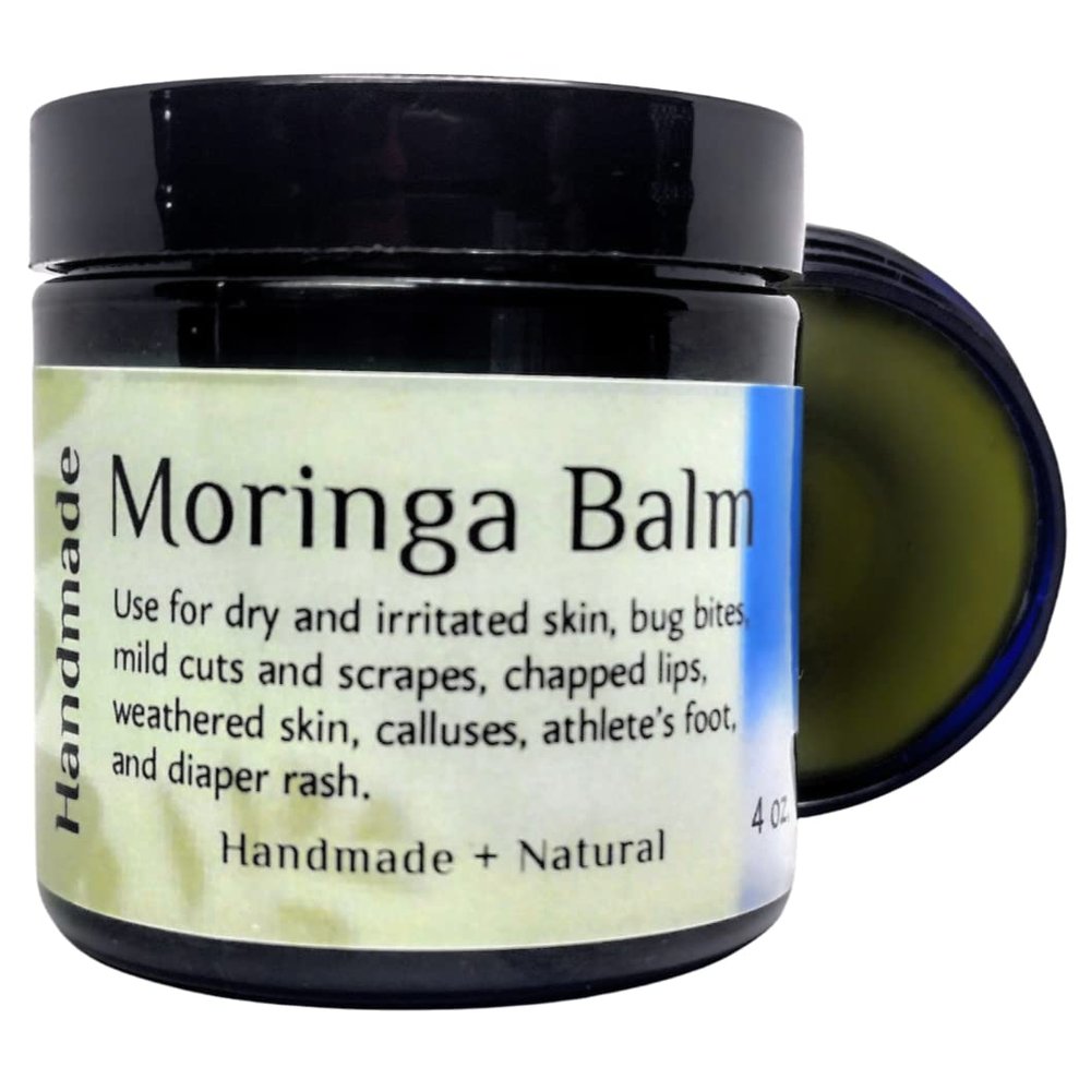 Moringa Balm 4oz, Multi-Use, Unscented, All-Natural, Eczema, Diaper Rash, Psoraisis, Anti Itch Cream, Dermatitis, Cutical Care, Dry Hands