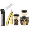 Zenzod  SKULL themed STRAIGHT RAZOR KIT 6 piece Mens shaving set- Barber style for closest Shave possible with a straight edge razor - Perfect straight razor kit for beginners view 1