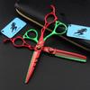 6.0 Inch High Grade Barber Shears Kit Tools, Hair Cutting Scissors Set, Free Scissors Pack, Professional Japan 440C Hair Cutting Scissors, Sharp And Durable, for Men/Women/Kids/Salon & Home(Red-Green) view 1