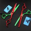 6.0 Inch High Grade Barber Shears Kit Tools, Hair Cutting Scissors Set, Free Scissors Pack, Professional Japan 440C Hair Cutting Scissors, Sharp And Durable, for Men/Women/Kids/Salon & Home(Red-Green) view 2