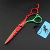 6.0 Inch High Grade Barber Shears Kit Tools, Hair Cutting Scissors Set, Free Scissors Pack, Professional Japan 440C Hair Cutting Scissors, Sharp And Durable, for Men/Women/Kids/Salon & Home(Red-Green) view 4
