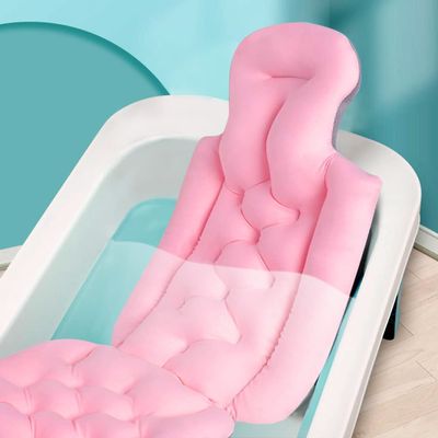 Full Body Bath Pillows For Tub Spa Shower Pillows Bath Headrest Cushion With10 Non-Slip Suction Cups Quick Drying Head Neck Back Support Bath Tub Accessories (Pink)