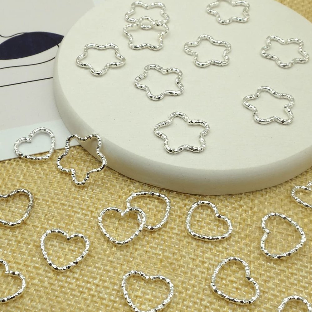 100PCS Star and Love Shape Braids Ring Accessories for Girl and Women Braids Locs Hair - Cute Ring Metal Cuffs Decoration