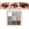 9 Color Matte & Shimmer Eyeshadow Palette, Waterproof High Pigmented Smokey and Cool-Toned Shadows in Black Gray Silver and White, Makeup Palette for Smoky Gothic and Halloween Looks(Black#) view 1