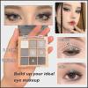 9 Color Matte & Shimmer Eyeshadow Palette, Waterproof High Pigmented Smokey and Cool-Toned Shadows in Black Gray Silver and White, Makeup Palette for Smoky Gothic and Halloween Looks(Black#) view 2