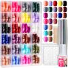 FANDAMEI Press on Nails Short, 24 Packs 576PCS Short Round Press on Nails, 24 Glossy Color Small Fake Glue on Nails with 7g Nail Glue, 24 Color False Nail for Small Nails and hands view 1