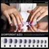 FANDAMEI Press on Nails Short, 24 Packs 576PCS Short Round Press on Nails, 24 Glossy Color Small Fake Glue on Nails with 7g Nail Glue, 24 Color False Nail for Small Nails and hands view 2