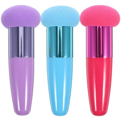 Beaupretty Mushroom Head Powder Puff Set of 3 Reusable Cosmetic Sponges for Liquid Foundation Concealer Makeup Application with Soft Sponge Material