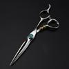 Hair Cutting Scissors, 6 Inch Professional Japan 440c Steel Green Gem Hair Scissors Cutting Barber Tools Tiger Haircut Thinning Shears Hairdresser Scissors ( Color : Set with bag ) view 3
