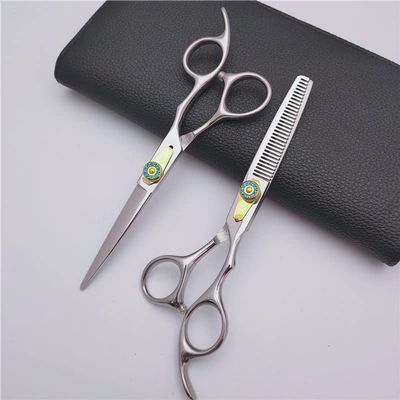 Hair Cutting Scissors, 6 Inch Professional Japan 440c Steel Silver Hair Scissors Cutting Barber Haircut Thinning Shears Hairdresser Scissors set