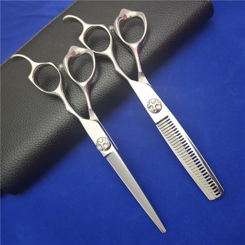 Hair Cutting Scissors, 6 Inch Professional Japan 440c Steel Silver Hair Scissors Cutting Barber Haircut Thinning Shears Hairdresser Scissors set