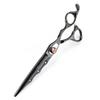 Hair Cutting Scissors, 7 Inch Professional Japan 440c Steel Black Flame Gem Hair Scissors Cutting Barber Tools Haircut Thinning Shears Hairdresser Scissors ( Color : Set with bag ) view 4