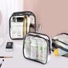 12 Pieces Clear Cosmetics Bag PVC Zippered Clear Toiletry Carry Pouch Portable Cosmetic Makeup Bag Waterproof Makeup Bag Vinyl Plastic Organizer Case for Vacation Bathroom (Black,Large) view 2