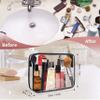 12 Pieces Clear Cosmetics Bag PVC Zippered Clear Toiletry Carry Pouch Portable Cosmetic Makeup Bag Waterproof Makeup Bag Vinyl Plastic Organizer Case for Vacation Bathroom (Black,Large) view 4