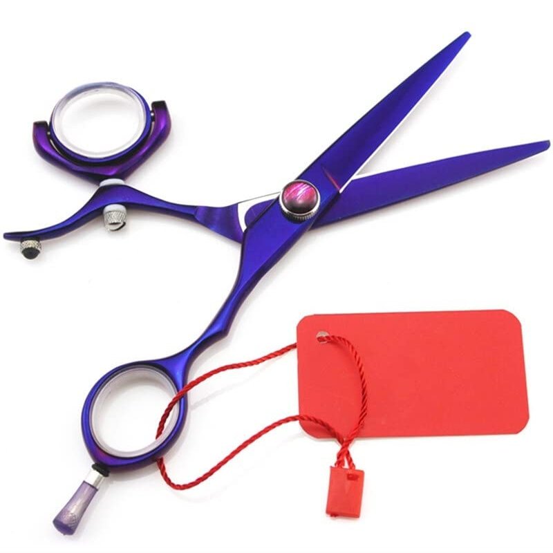 Hair Cutting Scissors, 5.5 Inch Professional Japan 440c Purple Rotate Hair Salon Scissors Cutting Barber Shears Hairdressing Scissors