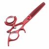 Hair Cutting Scissors, 6 Inch Professional Japan 440c Red Fly Rotate Hair Scissors Cutting Barber Haircut Thinning Shears Hairdressing Scissors ( Color : Set ) view 3