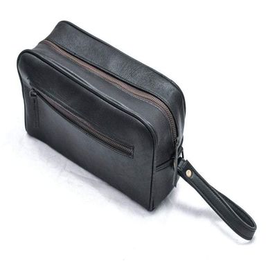 MaheTri Leather Toiletry Bag for Men, Black Toiletry Bag Dopp Kit Travel Organizer Ideal for gifts | Gift for him