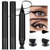 evpct 2Pcs Black Eyeliner and Wing Stamp Set Big Small Winged Eyeliners Stamps Cat Eye Liner Stamp Stencils Tool for Women All Eye Shapes Waterproof delineador de ojos a prueba de agua contra el agua view 1