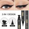 evpct 2Pcs Black Eyeliner and Wing Stamp Set Big Small Winged Eyeliners Stamps Cat Eye Liner Stamp Stencils Tool for Women All Eye Shapes Waterproof delineador de ojos a prueba de agua contra el agua view 3
