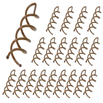 Mini Skater 1.88" Spiral Hair Pin Twist Barrette Spin Pins Non-Scratch Round Tips Twist Screw Hair Pin for Women Bun Hair Style DIY(Brown, Set of 20)