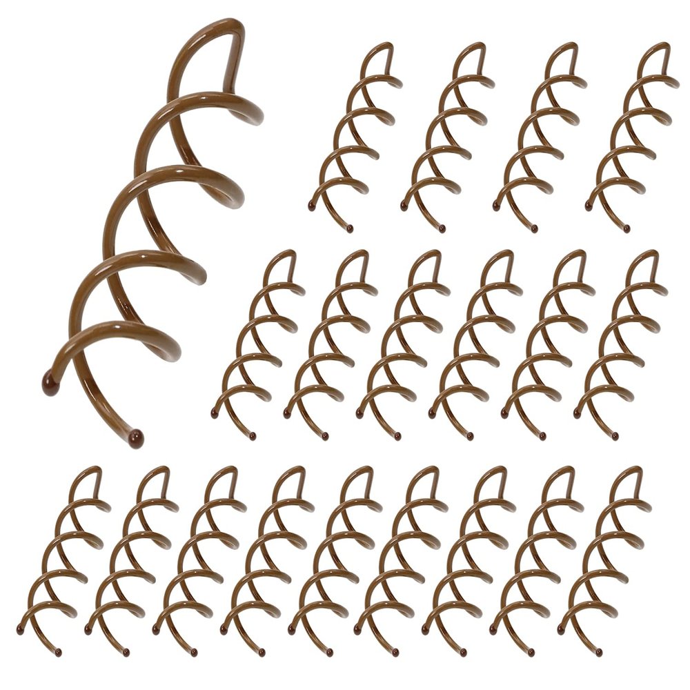 Mini Skater 1.88" Spiral Hair Pin Twist Barrette Spin Pins Non-Scratch Round Tips Twist Screw Hair Pin for Women Bun Hair Style DIY(Brown, Set of 20)