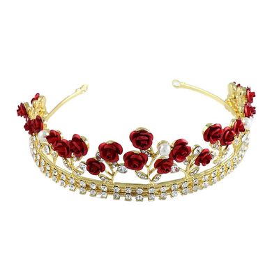 Bridal Tiara 1PC Hair Crown Vintage Fashion Rose Crystal Bridal Tiara Wedding Princess Crown Wedding Princess Diadem Elegant Hair Accessories