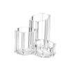 3 Slot Cosmetic Organizer Makeup Organizer Makeup Brush Storage Holder Transparent Makeup Box Eyebrow Pencil Eyeliner Pen Storage Cylinder Bedroom Organizer Tools view 2