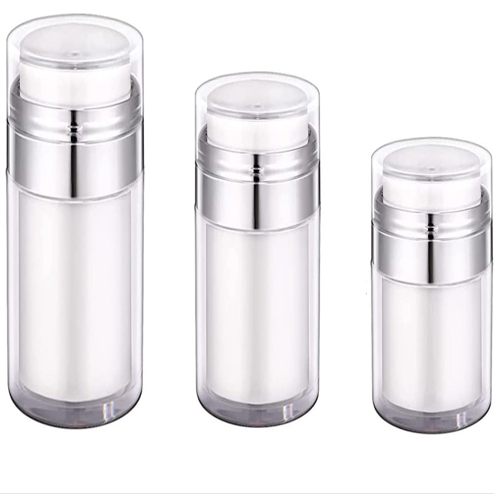 2PCS Cosmetic Jar Vacuum Bottle,Airless Pump Jar Empty Refillable Cream Dispenser Bottle Portable Moisturiser Container Cosmetic Container (2PCS 30ML)