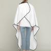 TopTie Satin Salon Client Barber Shop Hair Cutting Cape with Adjustable Neckline and Cuff Opening, 63" x 55"-White view 2
