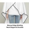 TopTie Satin Salon Client Barber Shop Hair Cutting Cape with Adjustable Neckline and Cuff Opening, 63" x 55"-White view 4