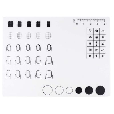 Beaupretty Nails Silicone Mat for Nail Art Stamping and Practice Flexible Manicure Pad Ruler Easy Cleanup and Storage and Decals Pattern b