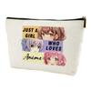 Anime Fans Makeup Bag Anime Lover Gift - Just A Gl Who Loves Anime, Travel Cosmetic Bag For Women view 1