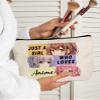 Anime Fans Makeup Bag Anime Lover Gift - Just A Gl Who Loves Anime, Travel Cosmetic Bag For Women view 3