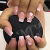 Medium Press on Nails Square French Fake Nails Full Cover Colorful Acrylic False Nails for Women and Girls 96PCS view 2