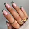 Medium Press on Nails Square French Fake Nails Full Cover Colorful Acrylic False Nails for Women and Girls 96PCS view 4