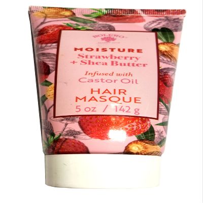 Bolero Hair Masque Moisture Strawberry & Shea Butter Infused with Castor Oil 5fl oz. 142ml